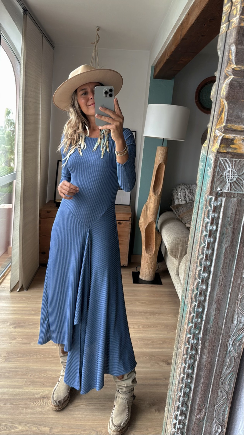 LLIUBRE azul, vestido picos