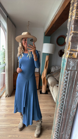 LLIUBRE azul, vestido picos