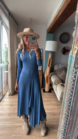 LLIUBRE azul, vestido picos