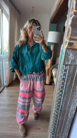 ALTEA,camisa micropana verde