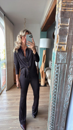 BOND pantalón, marrón, negro