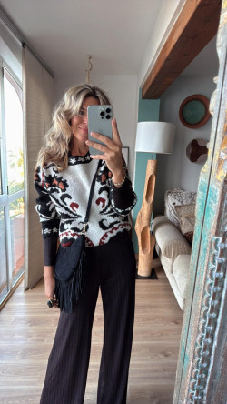 BOND pantalón, marrón, negro