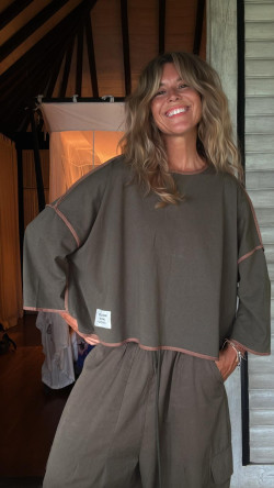 BALINES,pantalón bombacho kaki