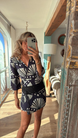 HAINAN marino/blanco, blusa