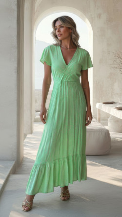 MALEA verde, vestido largo