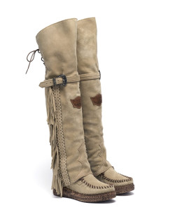 LIVE beige, bota alta PREVENTA