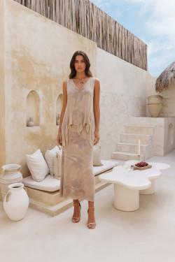 CANE   top, tie beige