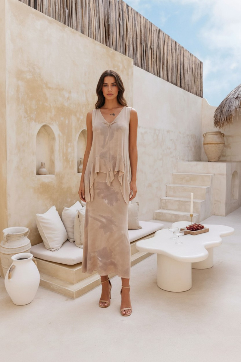 CANE   top, tie beige