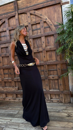 VALERIO vestido largo, negro