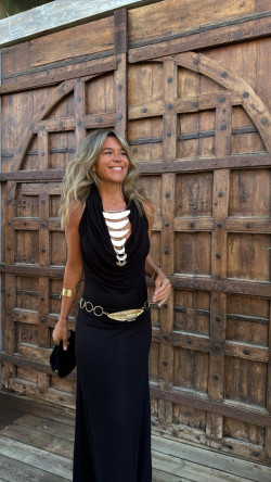 VALERIO vestido largo, negro