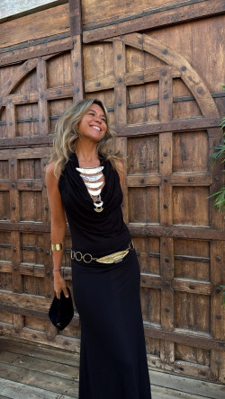 VALERIO vestido largo, negro