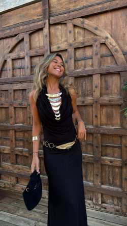 VALERIO vestido largo, negro