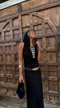 VALERIO vestido largo, negro