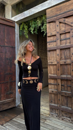 ZUZEN falda, negra/dorado