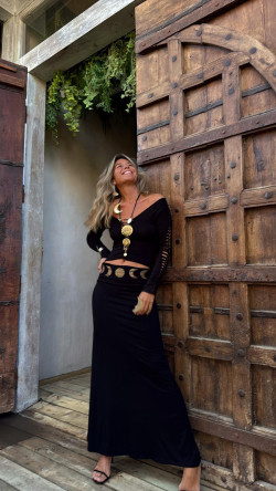 ZUZEN falda, negra/dorado