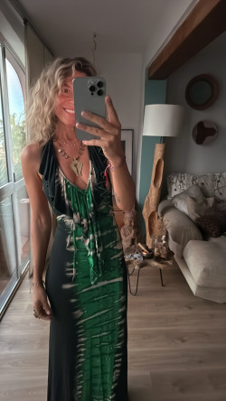 TARIK tie verde esmeralda vestido largo