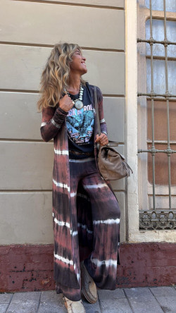 ZENO chaqueta larga, tie rosa viejo