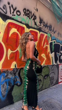 TARIK tie verde, vestido largo