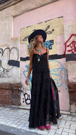 BASTIAN negro, vestido largo