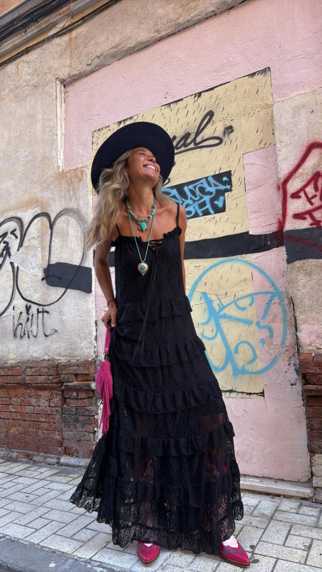 BASTIAN negro, vestido largo