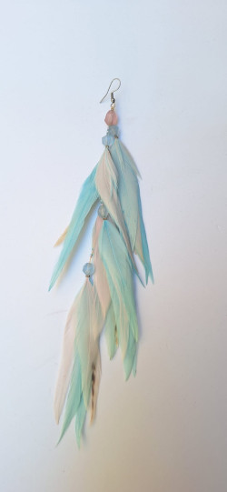 AZUL pendiente pluma