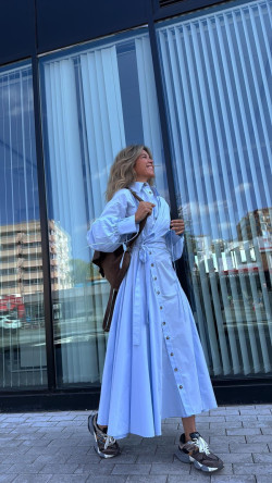 GREPIS vestido largo, celeste