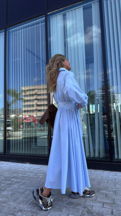 GREPIS vestido largo, celeste