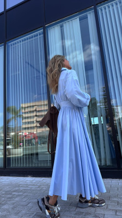 GREPIS vestido largo, celeste