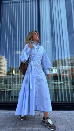 GREPIS vestido largo, celeste