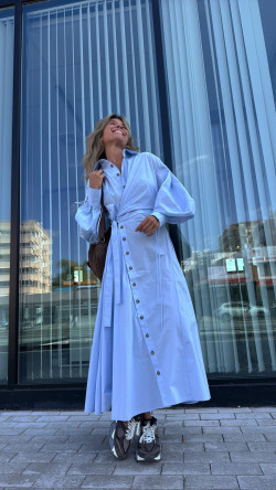 GREPIS vestido largo, celeste