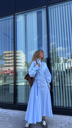 GREPIS vestido largo, celeste