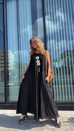 INDER vestido largo, negro