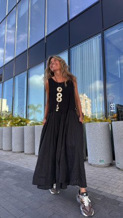 INDER vestido largo, negro