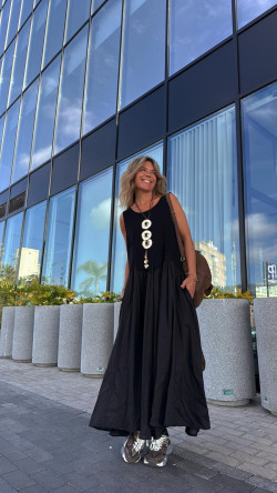 INDER vestido largo, negro