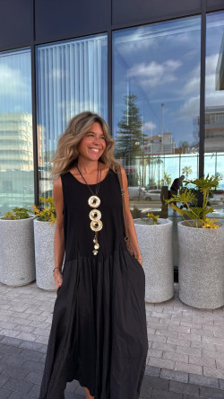 INDER vestido largo, negro