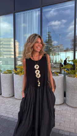 INDER vestido largo, negro