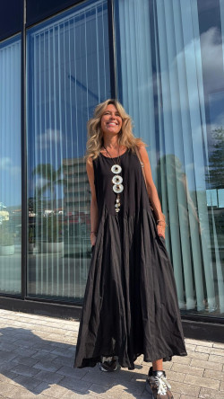 INDER vestido largo, negro