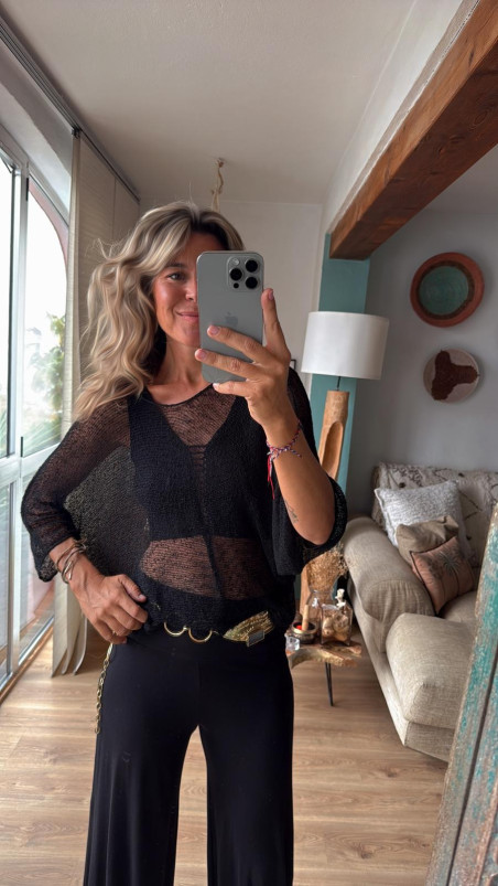 CROS negro, jersey calado