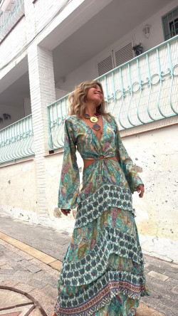 MONTANO vestido anilla, pasley verde agua