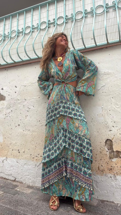 MONTANO vestido anilla, pasley verde agua