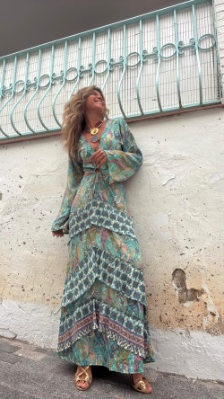 MONTANO vestido anilla, pasley verde agua