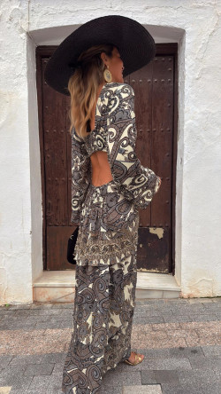 MONTANO vestido anilla, gris estampado