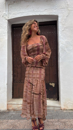 ELAN vestido largo, rosa palo