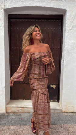 ELAN vestido largo, rosa palo