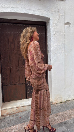 ELAN vestido largo, rosa palo