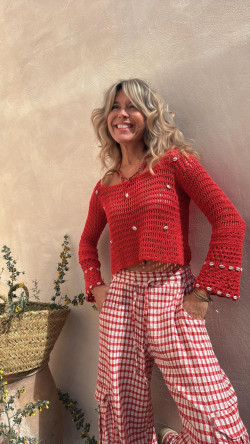 AVIRA coral, jersey crochet