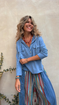 ZION pantalón, azul rayas