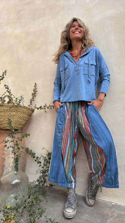 ZION pantalón, azul rayas