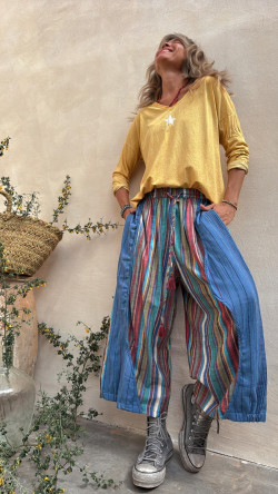 ZION pantalón, azul rayas