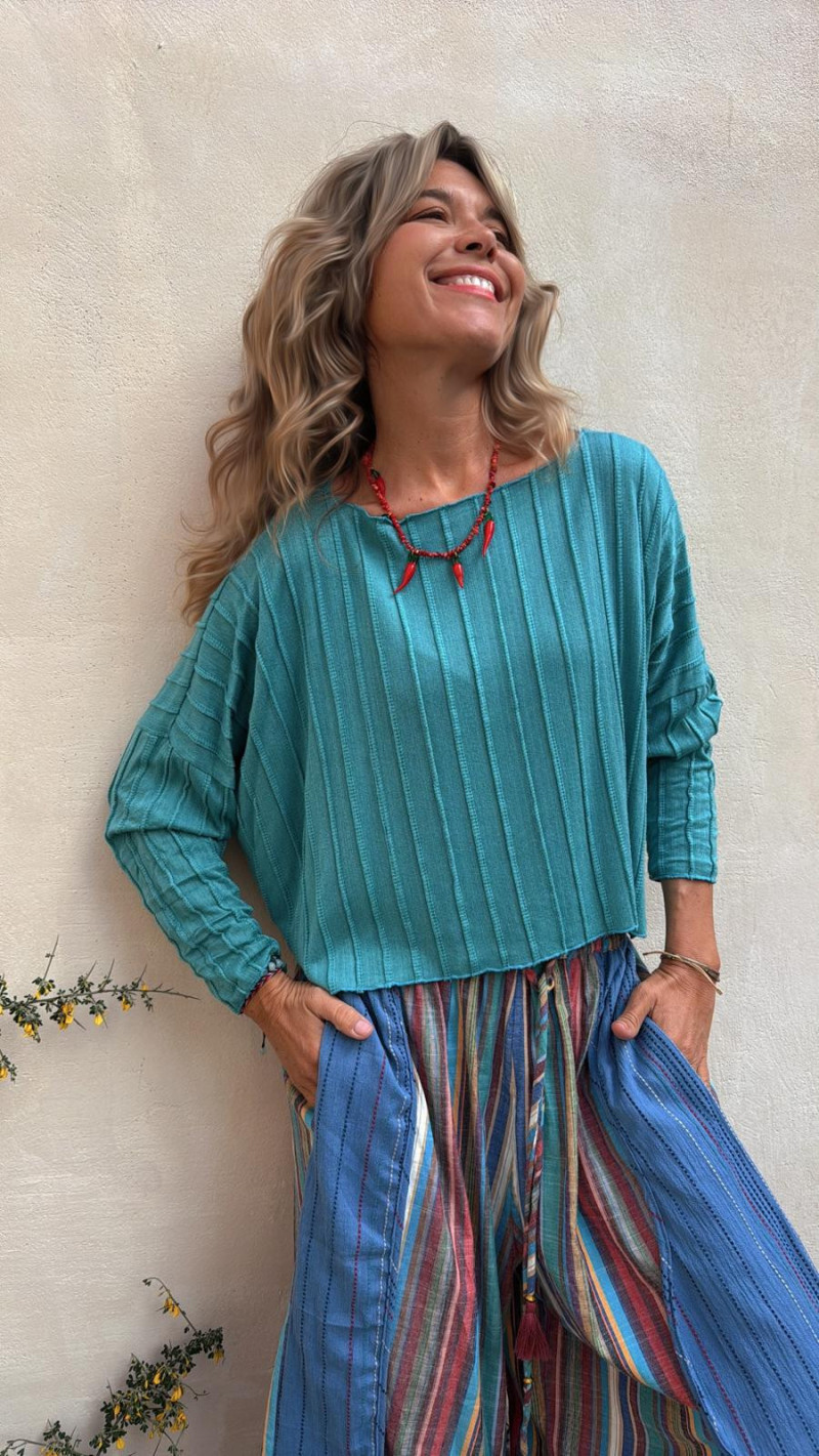 ANDREA, Camiseta Verde agua